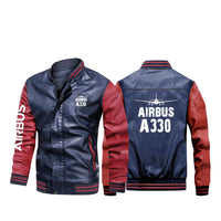 Thumbnail for Airbus A330 & Plane Designed Stylish Leather Bomber Jackets