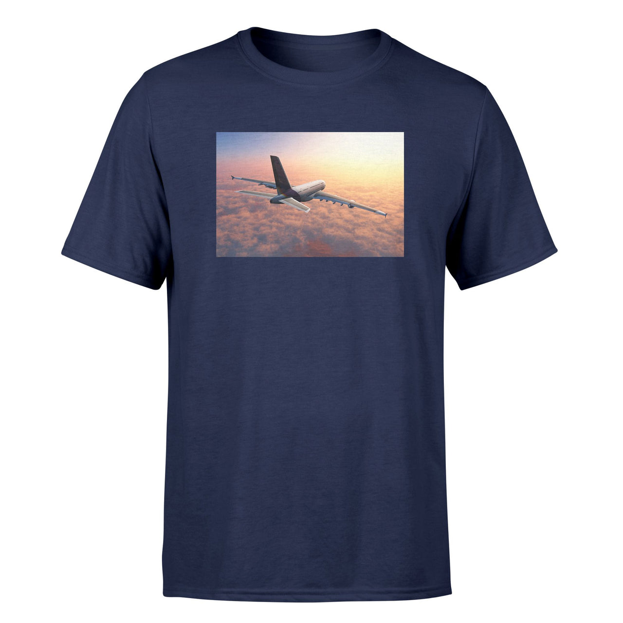 Super Cruising Airbus A380 over Clouds Designed T-Shirts