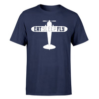 Thumbnail for Eat Sleep Fly & Propeller Designed T-Shirts