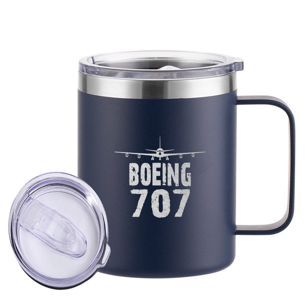 Boeing 707 & Plane Designed Stainless Steel Laser Engraved Mugs