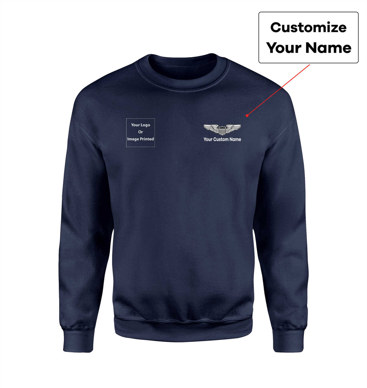 Side Your Custom Logos & Name (Military Badge) Designed Sweatshirts