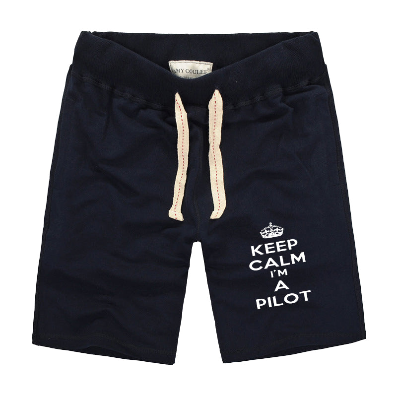Keep Calm I'm a Pilot Designed Cotton Shorts