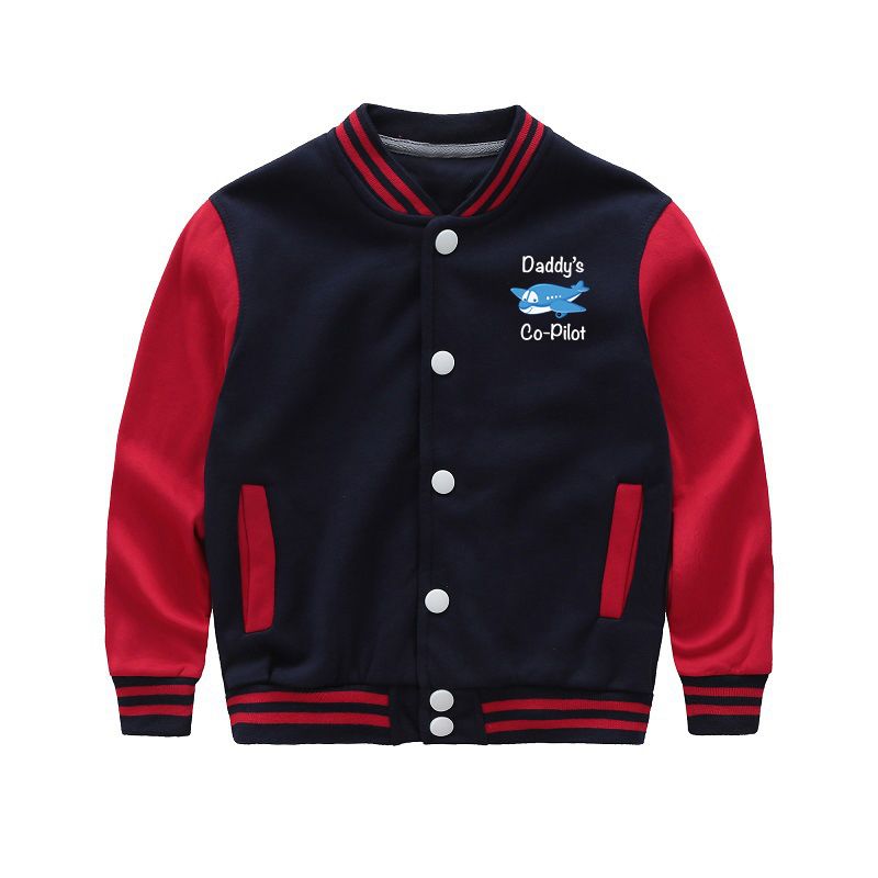 Daddy's Co-Pilot (Jet Airplane) Designed "CHILDREN" Baseball Jackets