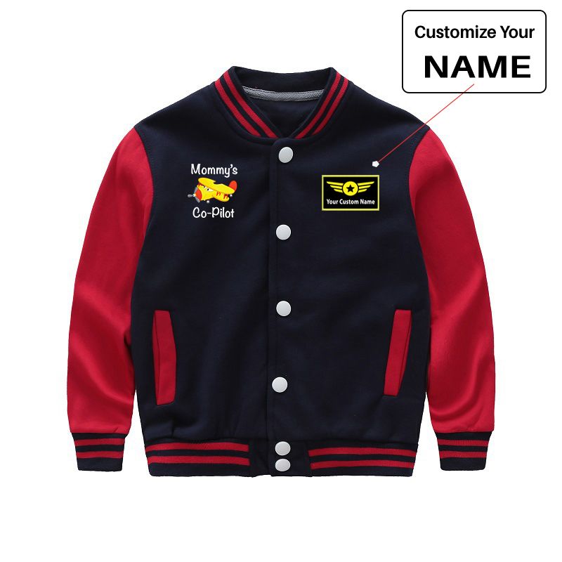 Mommy's Co-Pilot (Propeller2) Designed "CHILDREN" Baseball Jackets
