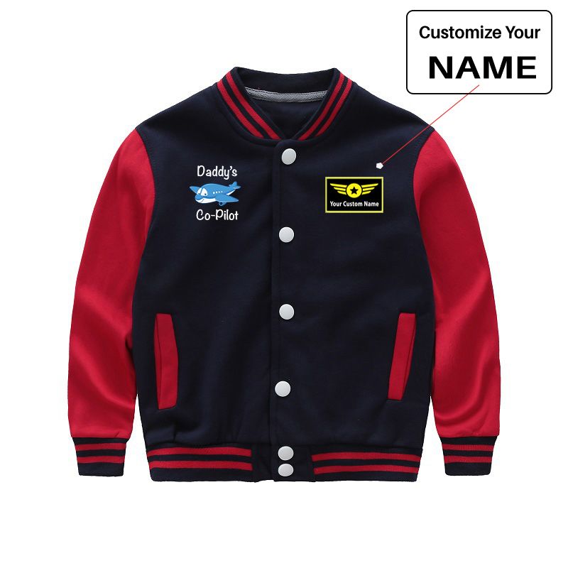 Daddy's Co-Pilot (Jet Airplane) Designed "CHILDREN" Baseball Jackets