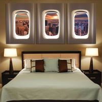 Thumbnail for New York City View via Passanger Windows Printed Canvas Posters (3 Pieces) Aviation Shop 