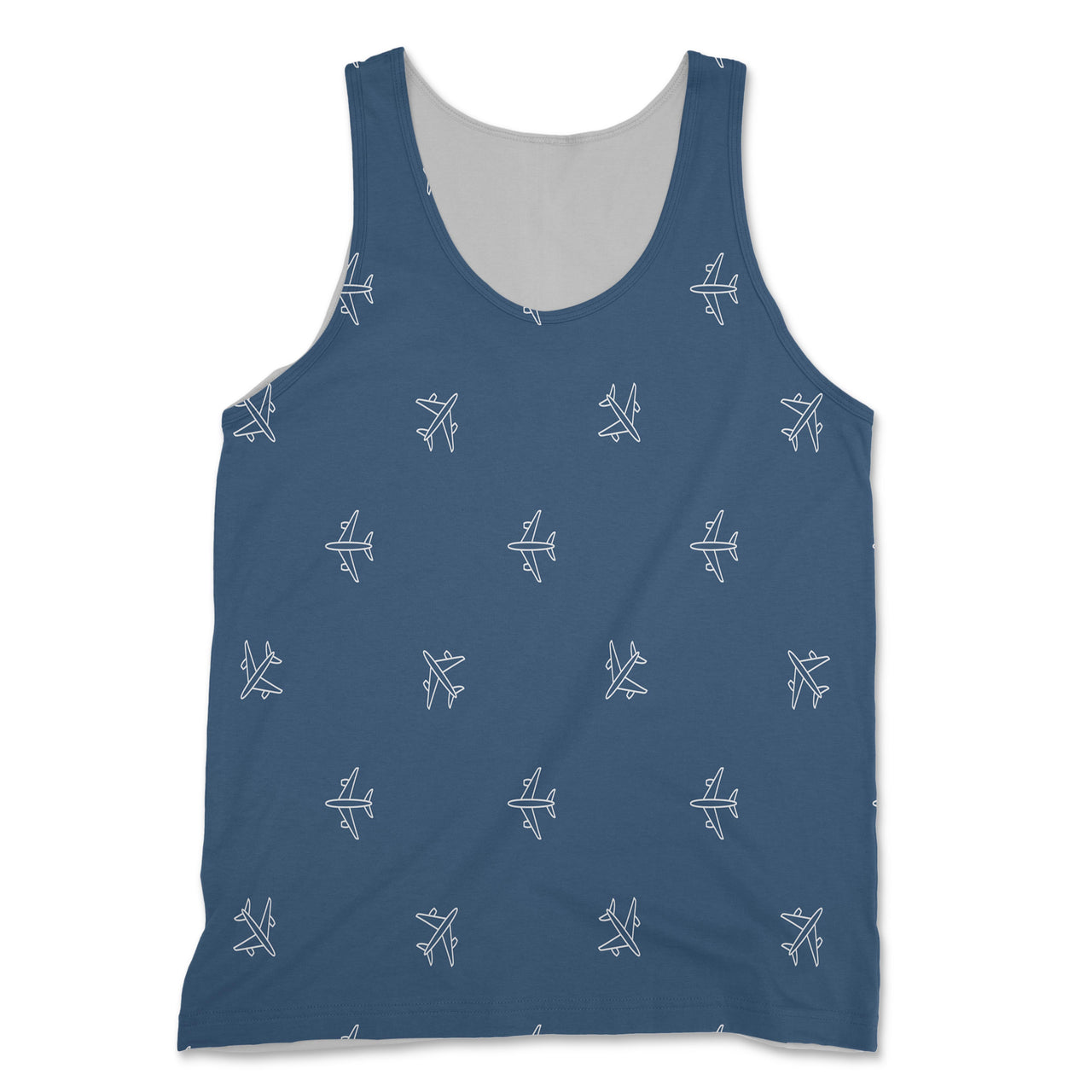 Nice Airplanes (Blue) Designed 3D Tank Tops