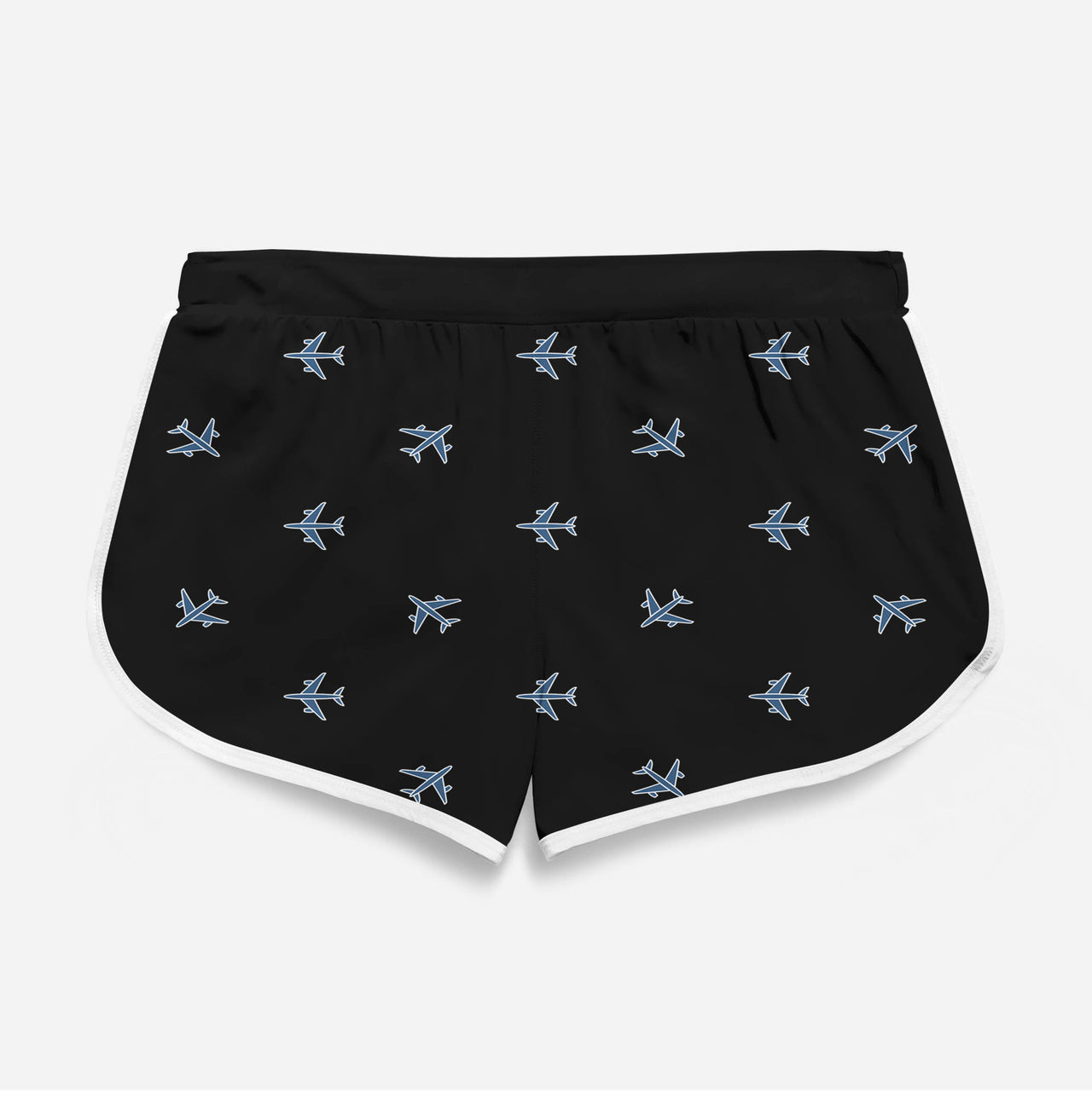 Nice Airplanes (Black) Designed Women Beach Style Shorts