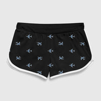 Thumbnail for Nice Airplanes (Black) Designed Women Beach Style Shorts