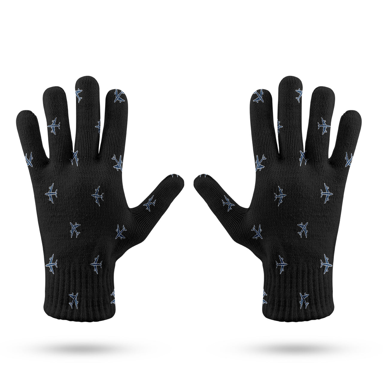 Nice Airplanes (Black) Designed Gloves