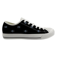 Thumbnail for Nice Airplanes (Black) Designed Canvas Shoes (Women)