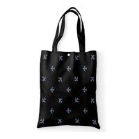 Thumbnail for Nice Airplanes (Black) Designed Tote Bags