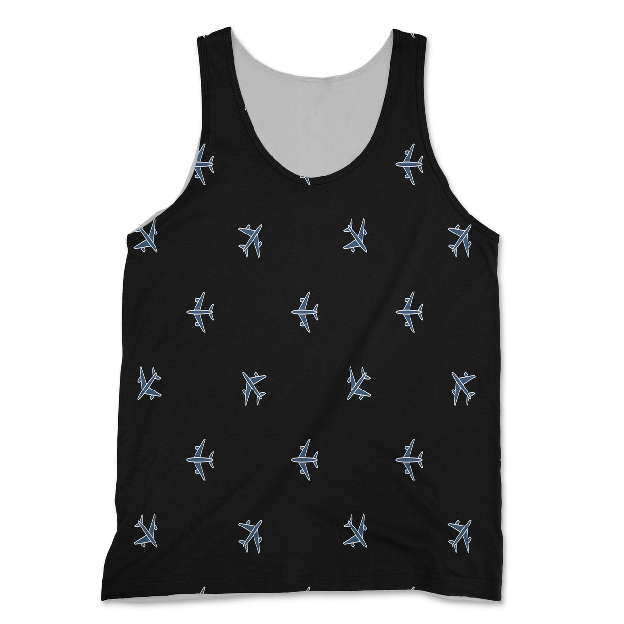 Nice Airplanes (Black) Designed 3D Tank Tops