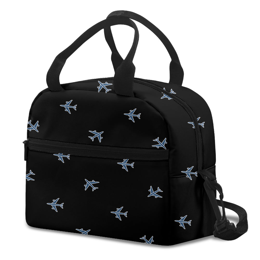Nice Airplanes (Black) Designed Lunch Bags
