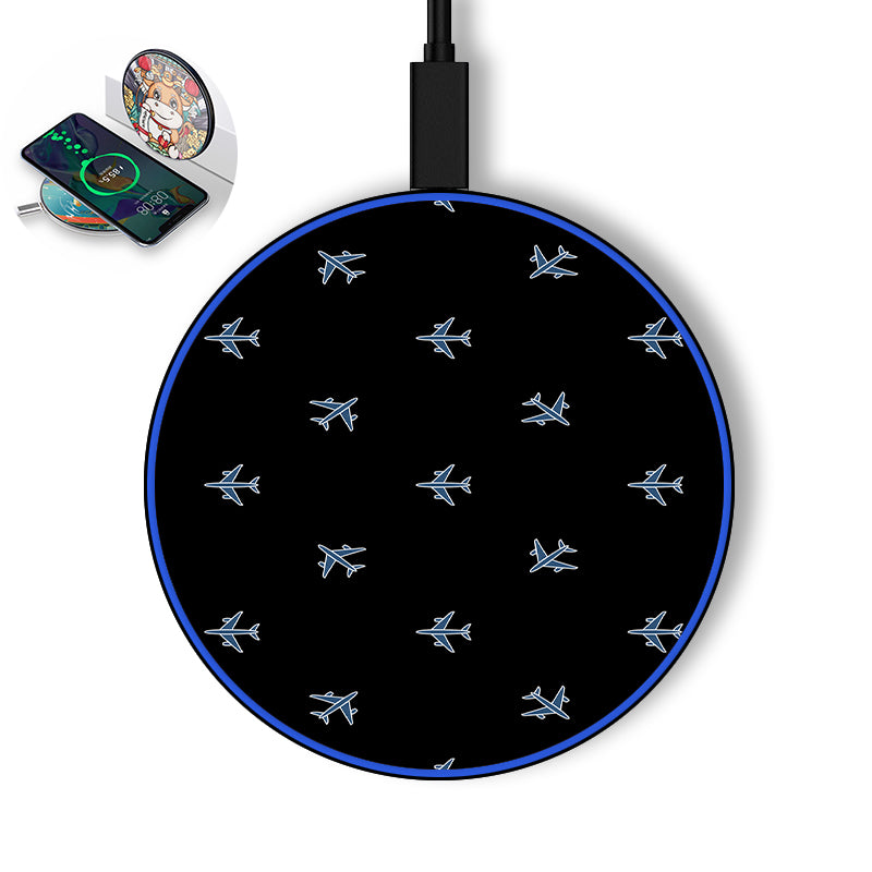 Nice Airplanes (Black) Designed Wireless Chargers