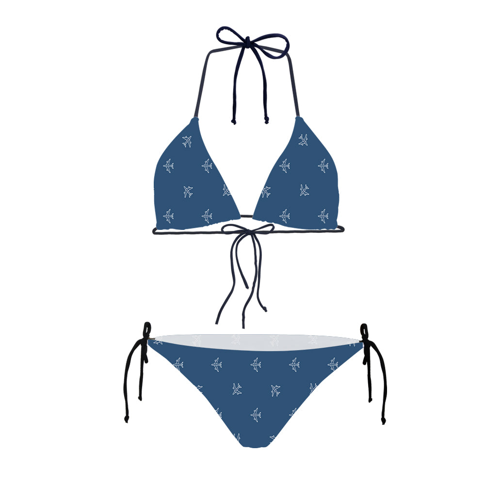 Nice Airplanes (Blue) Designed Triangle Bikini
