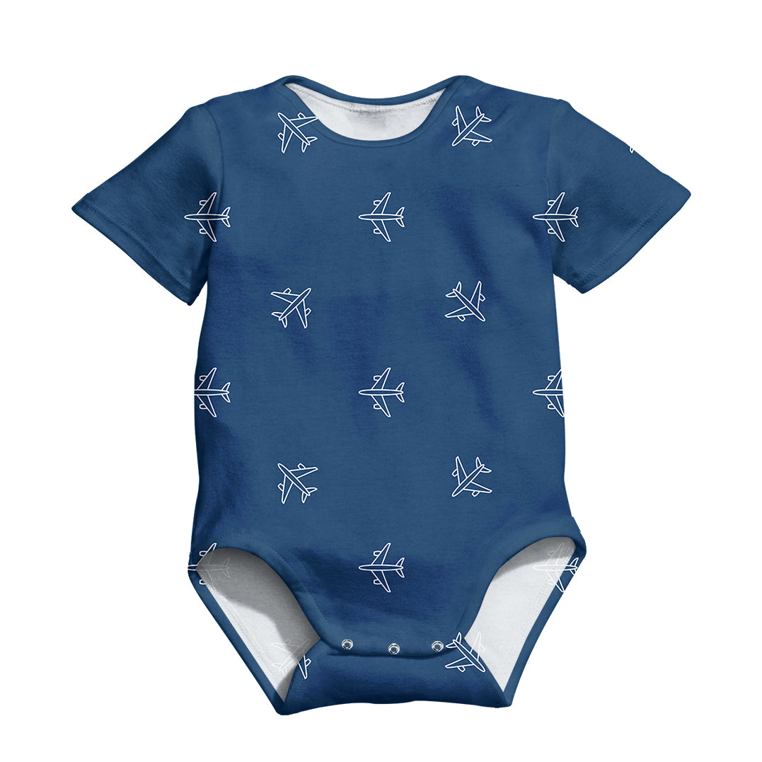 Nice Airplanes (Blue) Designed 3D Baby Bodysuits