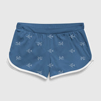 Thumbnail for Nice Airplanes (Blue) Designed Women Beach Style Shorts