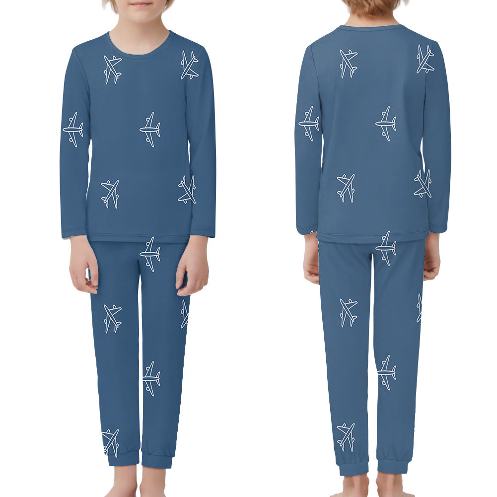 Nice Airplanes (Blue) Designed "Children" Pijamas