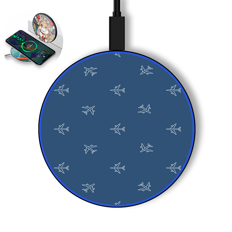 Nice Airplanes (Blue) Designed Wireless Chargers
