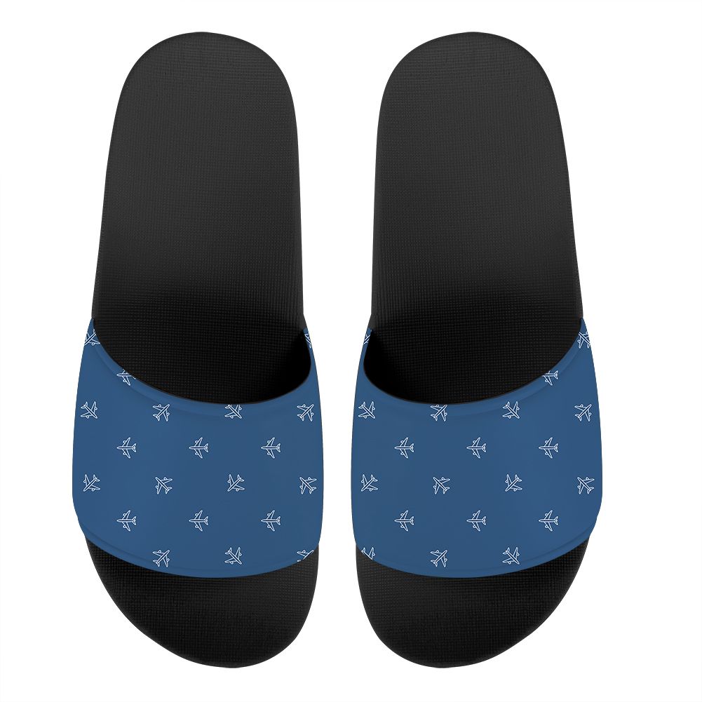 Nice Airplanes (Blue) Designed Sport Slippers