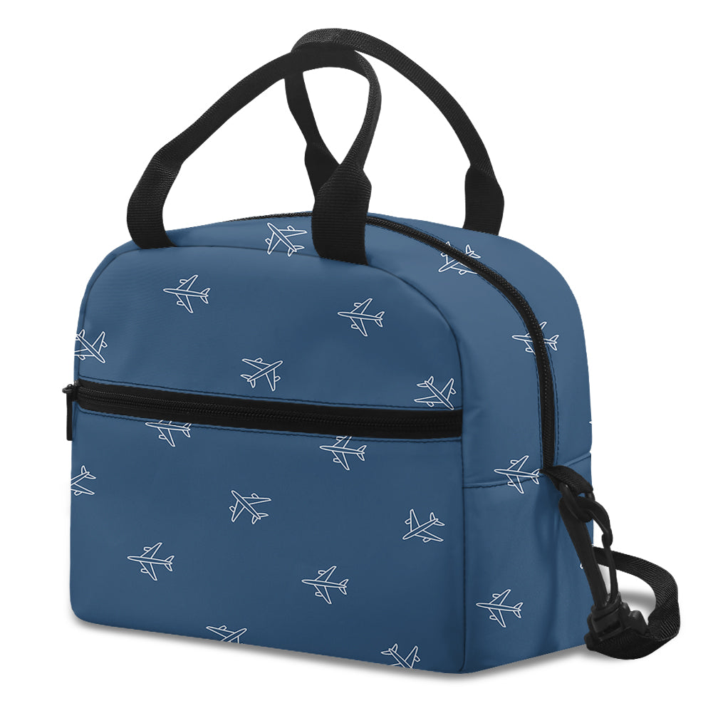 Nice Airplanes (Blue) Designed Lunch Bags