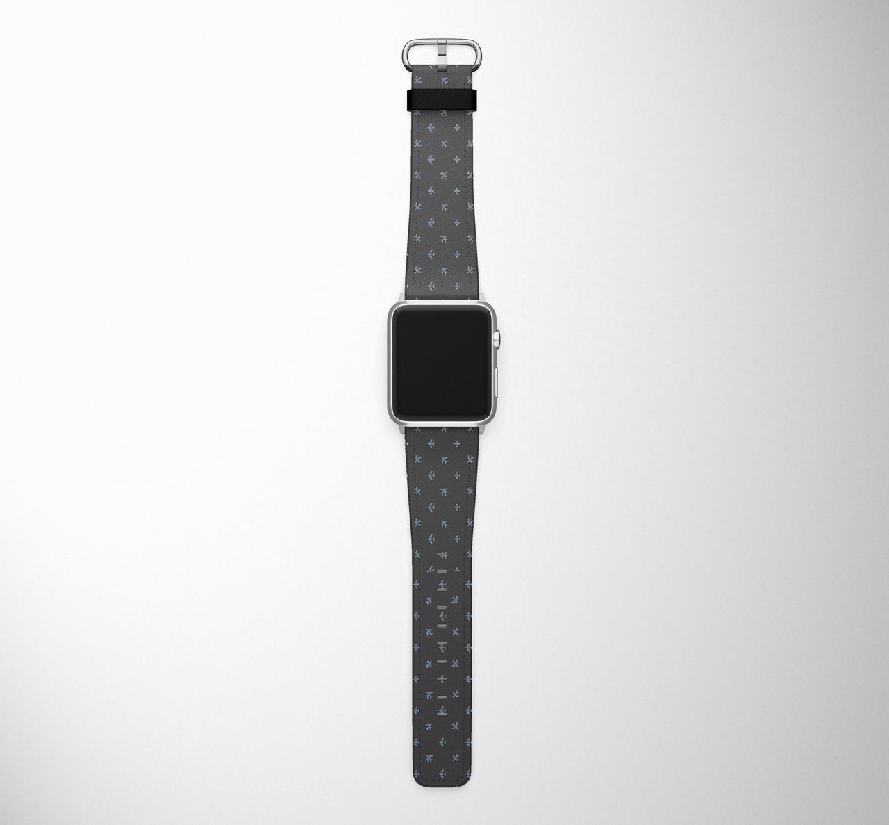 Nice Airplanes (Gray) Designed Leather Apple Watch Straps