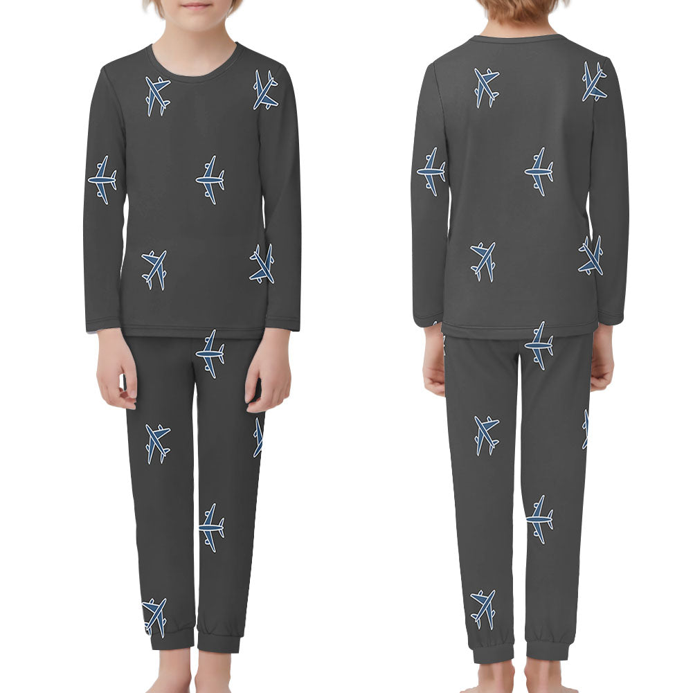 Nice Airplanes (Gray) Designed "Children" Pijamas