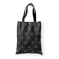 Thumbnail for Nice Airplanes (Gray) Designed Tote Bags