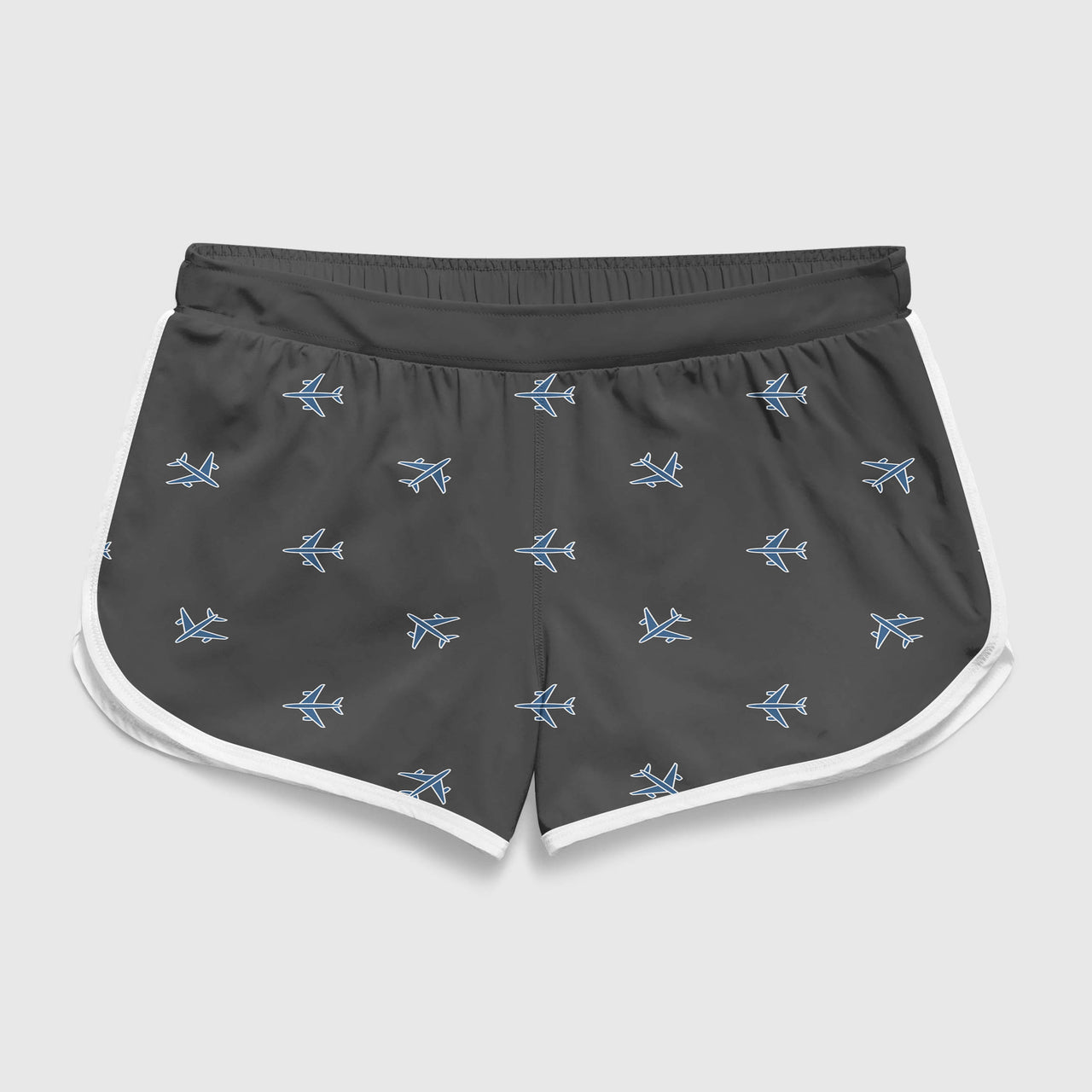 Nice Airplanes (Gray) Designed Women Beach Style Shorts