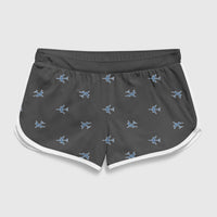 Thumbnail for Nice Airplanes (Gray) Designed Women Beach Style Shorts
