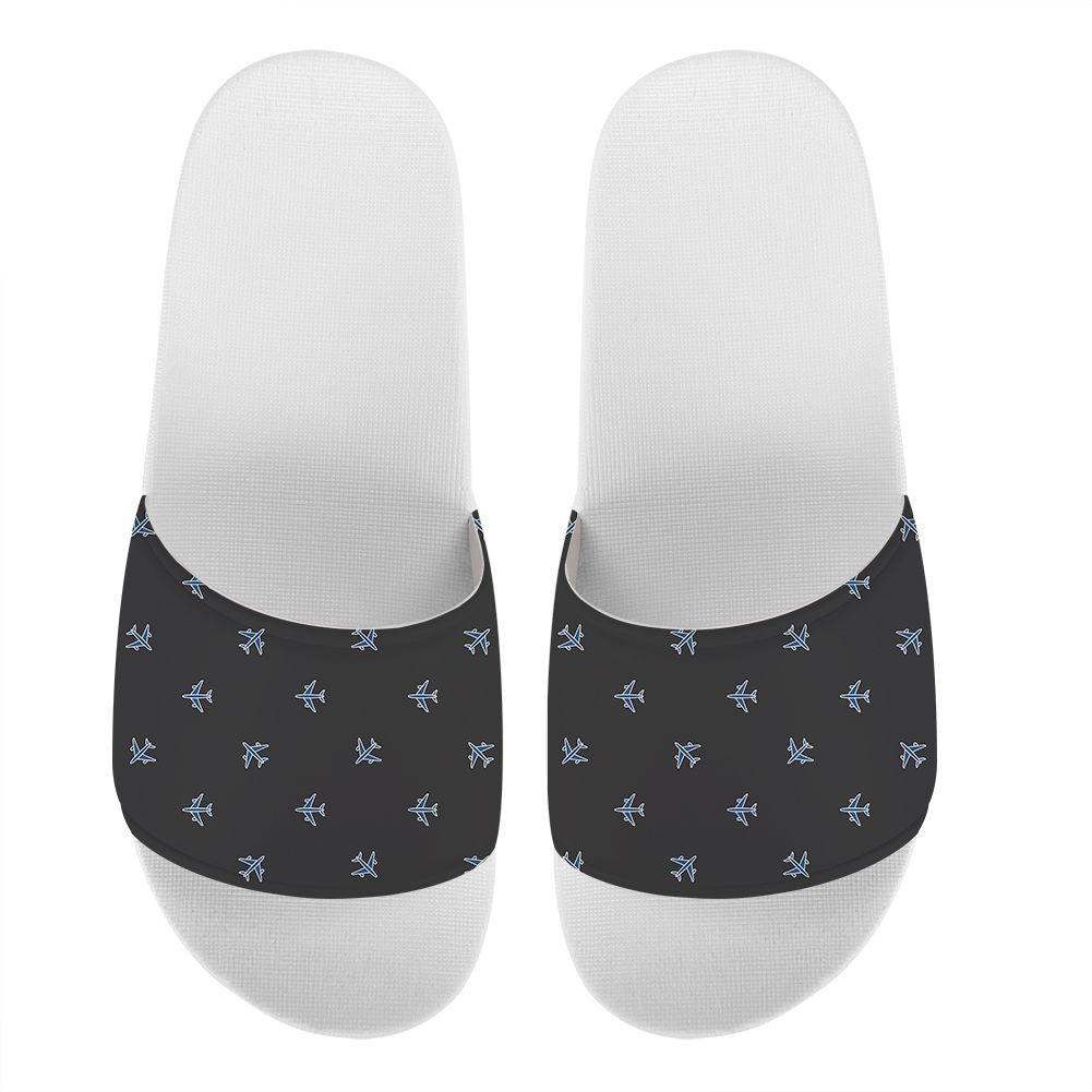 Nice Airplanes (Gray) Designed Sport Slippers