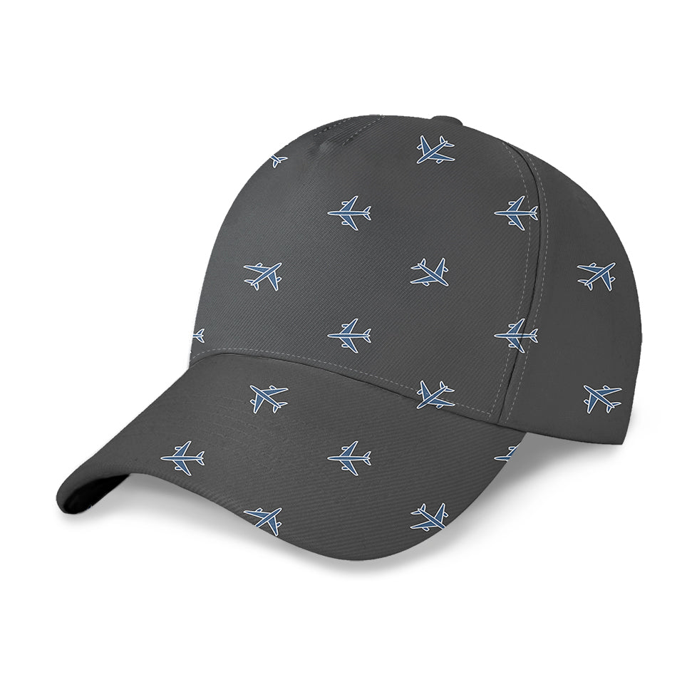 Nice Airplanes (Gray) Designed 3D Peaked Cap