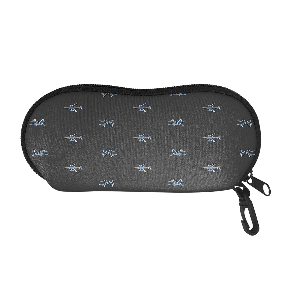 Nice Airplanes (Gray) Designed Glasses Bag