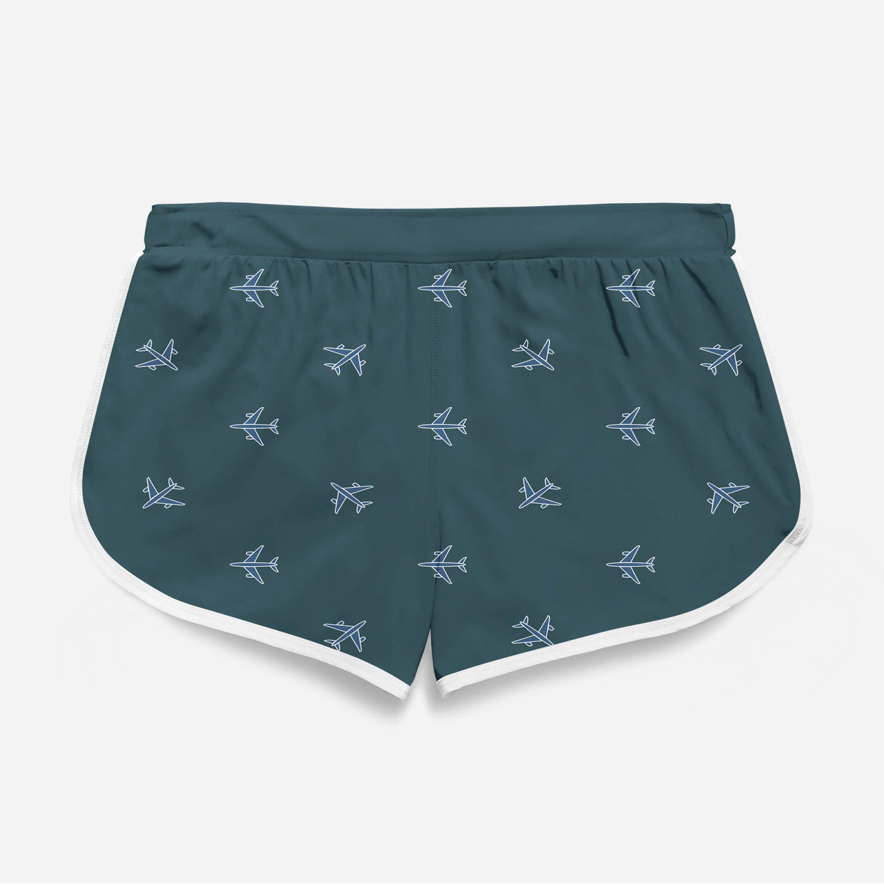 Nice Airplanes (Green) Designed Women Beach Style Shorts