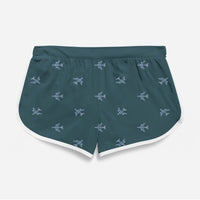 Thumbnail for Nice Airplanes (Green) Designed Women Beach Style Shorts