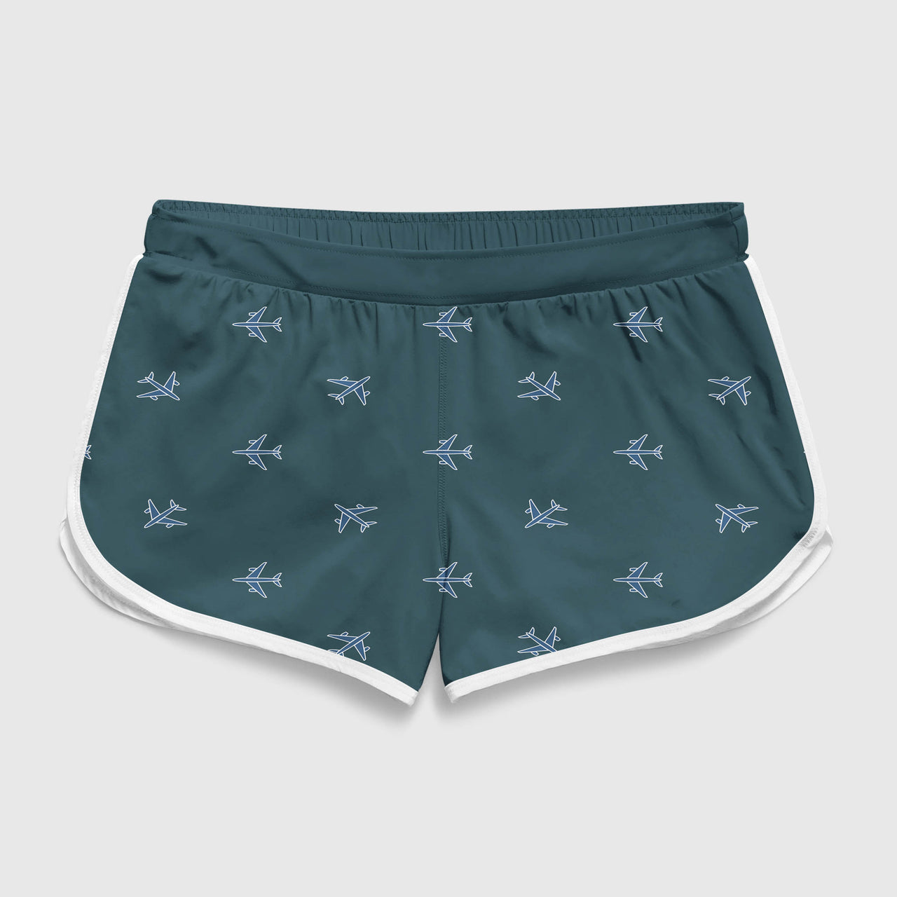 Nice Airplanes (Green) Designed Women Beach Style Shorts