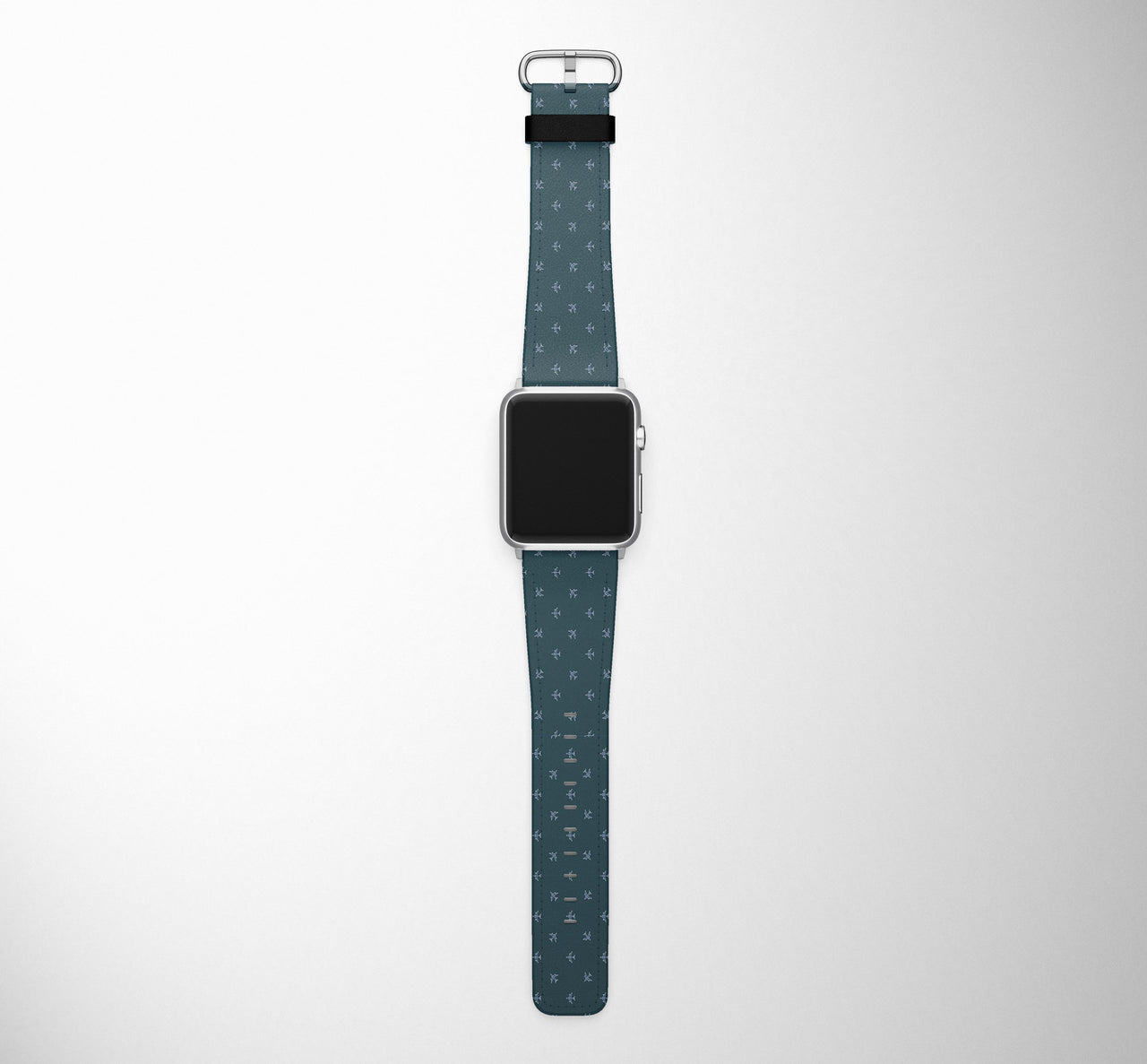 Nice Airplanes (Green) Designed Leather Apple Watch Straps