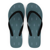 Thumbnail for Nice Airplanes (Green) Designed Slippers (Flip Flops)
