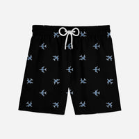 Thumbnail for Nice Airplanes (Black) Designed Swim Trunks & Shorts
