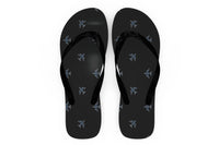 Thumbnail for Nice Airplanes (Gray) Designed Slippers (Flip Flops)