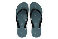 Thumbnail for Nice Airplanes (Green) Designed Slippers (Flip Flops)