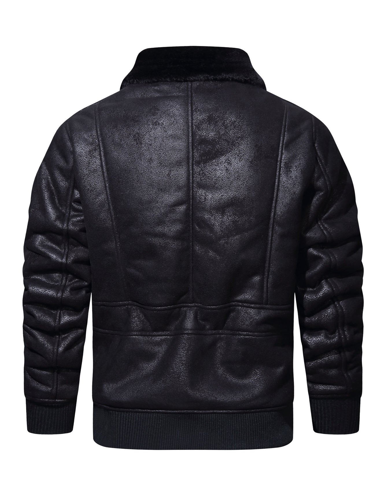 Leather Stylish Cool Pilot Jacket with Fur Jackets