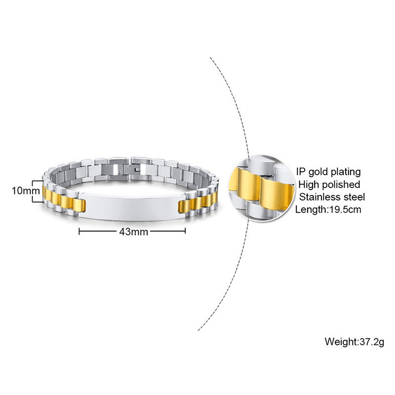 Super Quality 4 Colors Customizable Stainless Steel Chain Bracelets