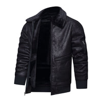 Thumbnail for Leather Stylish Cool Pilot Jacket with Fur Jackets