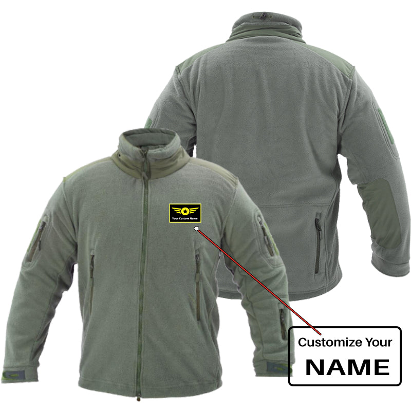 Custom Name "Special Badge" Fleece Military Jackets