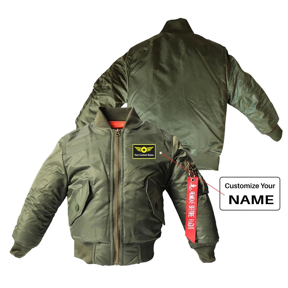 Custom Name with "Special Badge" Children Bomber Jackets