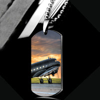 Thumbnail for Old Airplane Parked During Sunset Designed Metal Necklaces