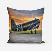 Thumbnail for Old Airplane Parked During Sunset Designed Pillows