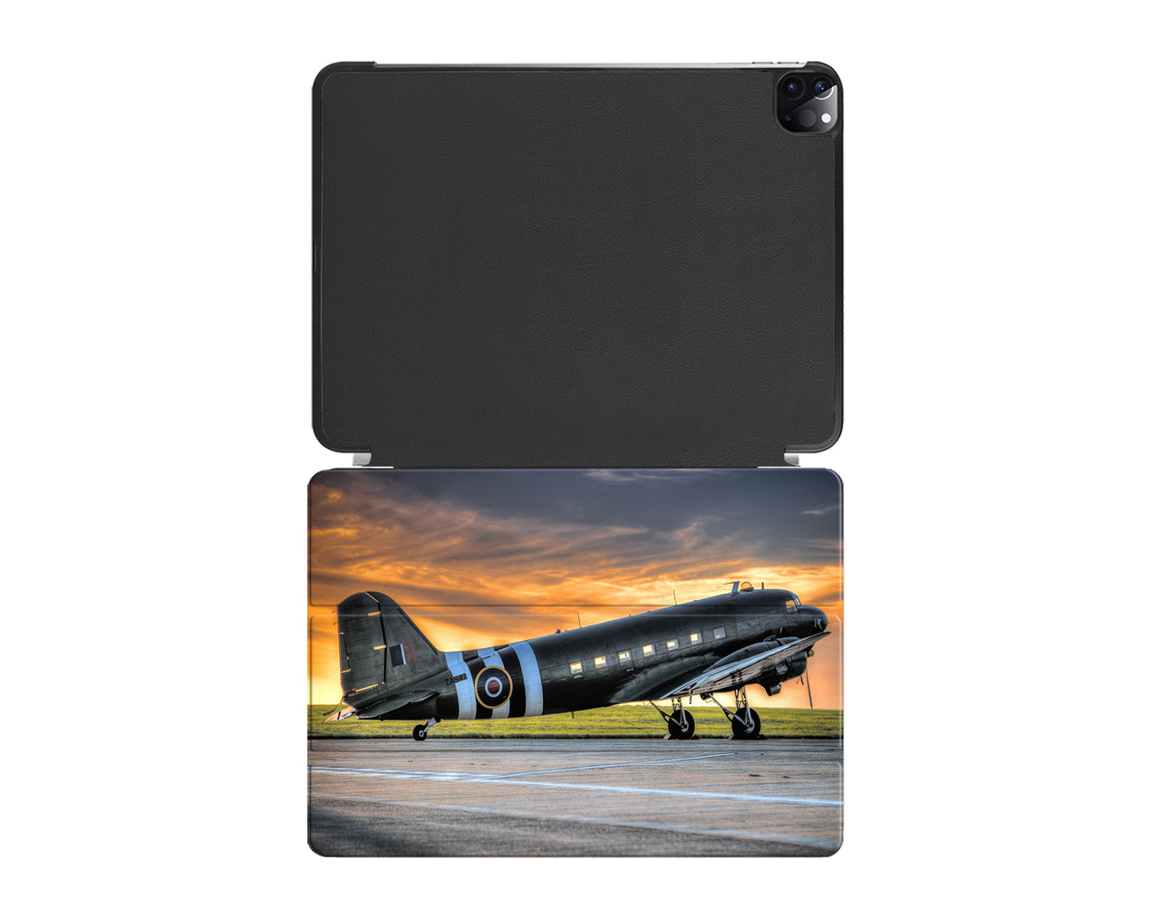 Old Airplane Parked During Sunset Designed iPad Cases